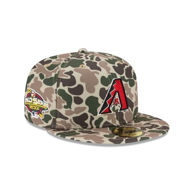 Green Arizona Diamondbacks Hat - New Era MLB Duck Camo 59FIFTY Fitted Caps USA3574908